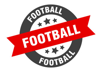 football sign. football black-red round ribbon sticker