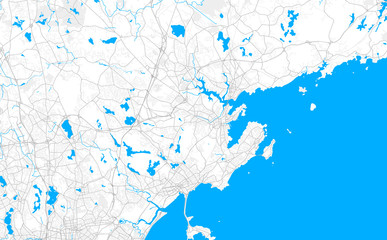 Rich detailed vector map of Peabody, Massachusetts, United States of America