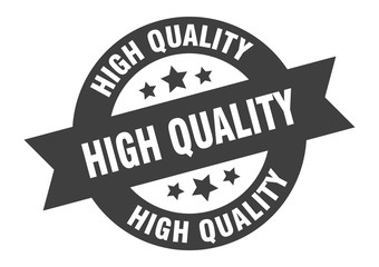 high quality sign. high quality black round ribbon sticker