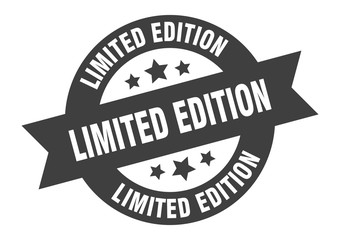 limited edition sign. limited edition black round ribbon sticker