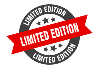 limited edition sign. limited edition black-red round ribbon sticker