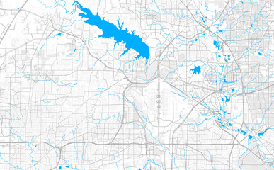 Rich detailed vector map of Grapevine, Texas, United States of America