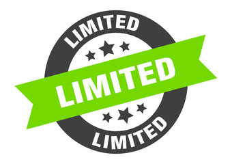 limited sign. limited black-green round ribbon sticker