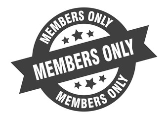 Obraz premium members only sign. members only black round ribbon sticker