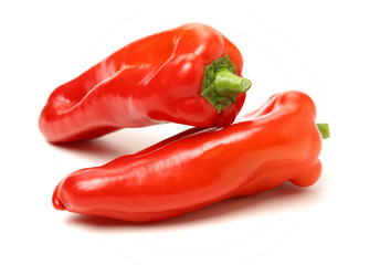 Fresh red pepper on white background