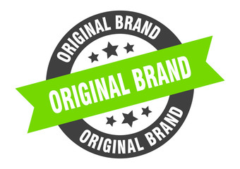 original brand sign. original brand black-green round ribbon sticker