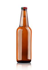brown bottle with beer