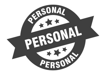 personal sign. personal black round ribbon sticker