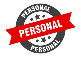 personal sign. personal black-red round ribbon sticker