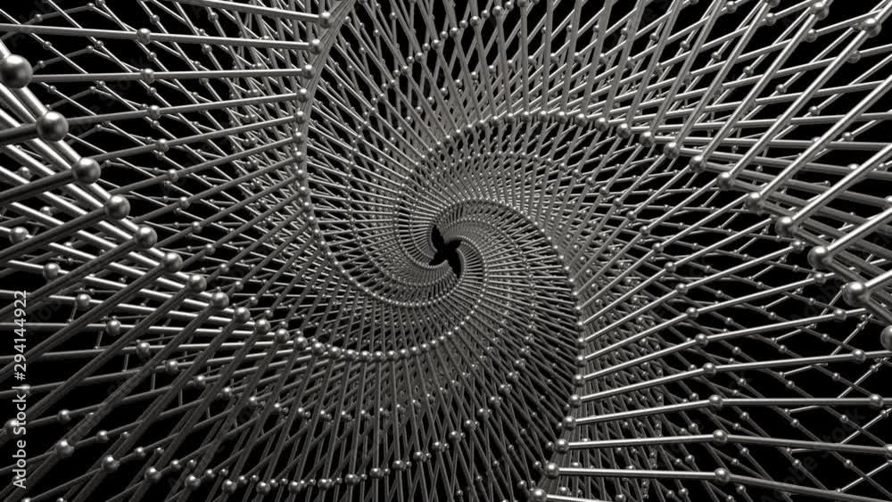 Poster 3d abstract background with atom array structure. repetitive lattice structure.