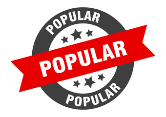 Obraz premium popular sign. popular black-red round ribbon sticker
