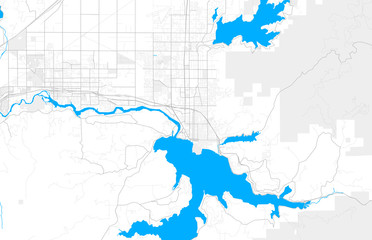 Rich detailed vector map of Coeur d Alene, Idaho, United States of America