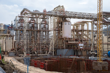 Fototapeta na wymiar Construction of electrostatic precipitators and dust collecting systems in a plant