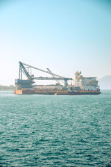 Fototapeta premium International Logistics and transportation of Container Giant ship in the ocean. Shipping and transportation as concept.