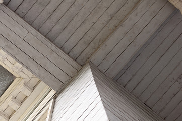 Element of an old wood ceiling. Vintage element of building. The element of the wooden ceiling