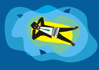 A businessman makes money on the stock exchange without any effort.