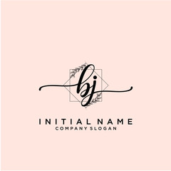 BJ Beauty vector initial logo, handwriting logo.