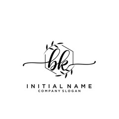 BK Beauty vector initial logo, handwriting logo.