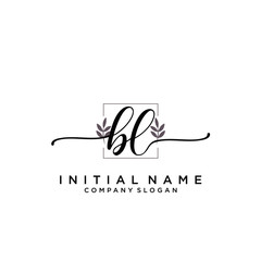 BL Beauty vector initial logo, handwriting logo.