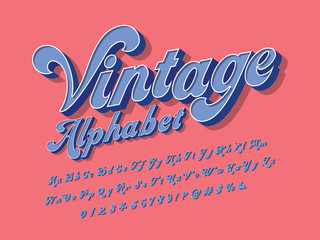 Vector of groovy hippie style alphabet design