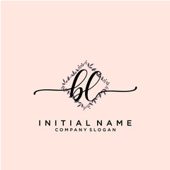 BL Beauty vector initial logo, handwriting logo.