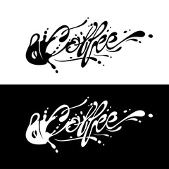 Coffee splash typography. Vector illustration.