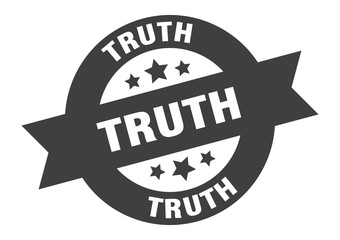 truth sign. truth black round ribbon sticker