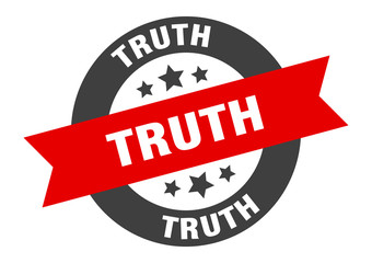 truth sign. truth black-red round ribbon sticker