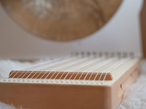 Monochord close up sound healing instrument.