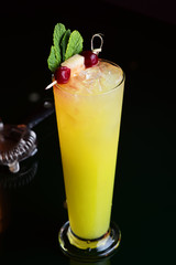 alcoholic cocktail with pineapple juice and vodka