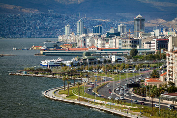 skyscraper in financial district and city view