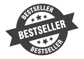 bestseller sign. bestseller black round ribbon sticker