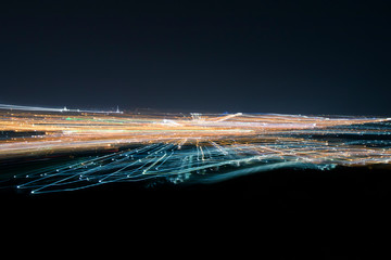 Pan and zoom of city night light