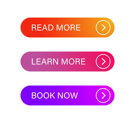 Gradient isolated buttons vector. Modern infographic set for banner design. Arrow download button. Website template design.