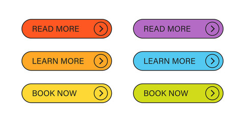 Button vector isolated web elements. Trendy flat style. Vector line design. Arrow download button. Interface button with stroke.