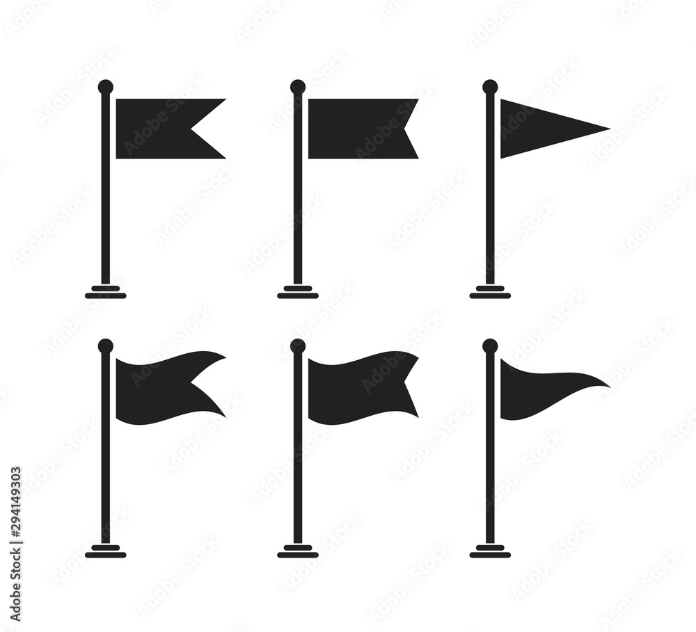 Poster flags isolated vector icon. set of flat vector flags. pennant flag set vector. web banners.