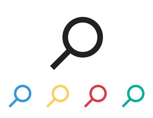 Loupe isolated vector icon. Magnifying glass sign or simbol. Search find icon. Magnifier lens icon. Search magnifying glass icon vector.