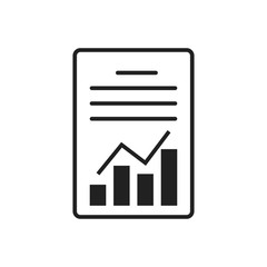 Report or graphic document isolated vector icon with chart. Paper reporting. Paper audit.
