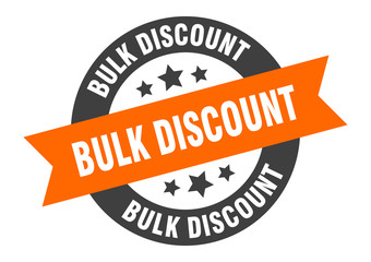 bulk discount sign. bulk discount orange-black round ribbon sticker