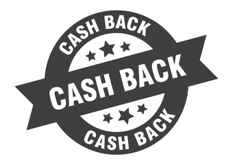 Fototapeta premium cash back sign. cash back black round ribbon sticker