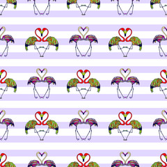 flamingo seamless pattern. eps10 vector illustration. hand drawing