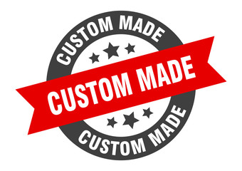 custom made sign. custom made black-red round ribbon sticker