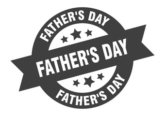 father's day sign. father's day black round ribbon sticker