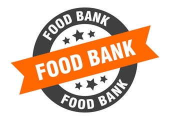 Fototapeta premium food bank sign. food bank orange-black round ribbon sticker