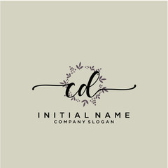 CD Beauty vector initial logo, handwriting logo.