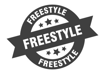 freestyle sign. freestyle black round ribbon sticker