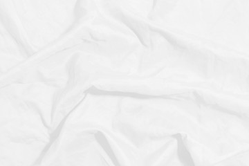 White crumpled blanket texture background. White cloth background