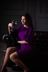 woman with a glass of wine