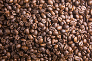 Roasted Coffee Beans background, Brown coffee beans for can be used as a background.