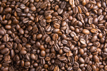 Roasted Coffee Beans background, Brown coffee beans for can be used as a background.